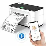 MUNBYN Etikettendrucker Bluetooth, Thermodrucker, Label Drucker 4x6 DHL UPS GLS Versandetiketten Drucker, Thermal Printer, Ettiketiergerät für Ebay, Amazon, Etsy, Shopify, 941B, Weiß