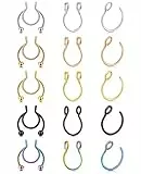AceFun Fake nasenpiercing Ring nasen Septum Ringe Fake Piercing lippe 15 Stück Helix Hufeisenring Labret Ringe Tragus Knorpel Ohrringe Body Piercing Schmuck