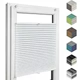 Home-Vision® Premium Plissee Faltrollo ohne Bohren mit Klemmfix (Weiß, B100cm x H120cm) Modern Klemmträger, Verdunklung, Blickdicht Sonnenschutz Jalousie für Fenster & Tür