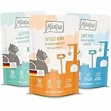 MjAMjAM - Premium Nassfutter für Katzen - Mixpaket IV - 4*Huhn, 4*Ente & Geflügel, 4*Pute 12 x 125g, 12er Pack (12 x 125 g), getreidefrei mit extra viel Fleisch
