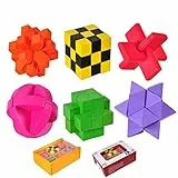 Knobelspiele Holz, 3D Knobelspiele für Erwachsene, Geschicklichkeitsspiele Erwachsene, Geduldsspiel für Erwachsene, Logikspiele für Erwachsene, Spielzeug Geschenk Set für Erwachsene & Kinder