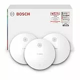 Bosch Smart Home Rauchwarnmelder II, Smarter Rauchmelder mit Sirene & App-Alarm, vernetzter Brandschutz im ganzen Zuhause, Apple Home kompatibel, einfache Montage, Controller II erforderlich, 3er Set