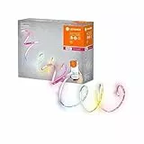 LEDVANCE Smarter Indoor Lightstrip, erweiterbarer LED Streifen mit ZigBee, 1.8m, warmweiß bis tageslicht (2000K-6500K), RGB Farbwechsel (16 Mio Farben), kompatibel mit Alexa, SMART+ FLEX