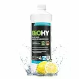 BiOHY Glas- und Oberflächenreiniger (1l Flasche) | Glasreiniger Konzentrat für streifenfreien Glanz | ergiebiger Glas & Kunststoffreiniger | Fettlöser & Kalkreiniger | ideal für Fenster & Küche