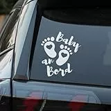 Baby on Board Aufkleber Auto, Baby an Bord Auto Aufkleber, Auto Aufkleber 16 x 14 cm, Wetterfest und UV-Beständig aufkleber auto