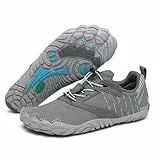 SAGUARO Barfußschuhe Herren Barfuss Schuhe Damen Knit Barfussschuhe rutschfest Zehenschuhe Barfuß Traillaufschuhe Barefoot Shoes Mit Breiter Zehenbox,Free Ⅰ - Barfußschuhe Grau,Gr.43