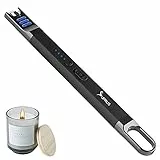 SUPRUS Kerzenfeuerzeug, elektrisches Lichtbogen-Feuerzeug, Winddicht, flammenlos, wiederaufladbar, über USB mit LED-Licht für Kerze, Camping, Grillen, Kochen (Schwarz)