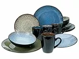 CreaTable, 23629, Serie BALI - Reaktivglasuren, 16-teiliges Geschirrset, Kombiservice aus Steinzeug, spülmaschinen- und mikrowellengeeignet, Qualitätsproduktion