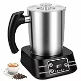 Elektrischer Milchaufschäumer – 5-in-1 Milchschäumer 500ml Edelstahlbehälter, Abnehmbarer & Spülmaschinenfester Milchbehälter, Temperaturkontrolle, Für Heiße & Kalte Milch, Cappuccino, Latte