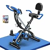 SLUNSE 5-in-1 Heimtrainer Fahrrad mit App, Leises Hometrainer Fahrrad mit 16 Magnetwiderstand, Klappbar Ergometer Heimtrainer mit Flaschenhalter, Indoor Bike für Kardio-Training zu Hause, Bis 160KG