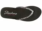 Skechers Damen Meditation Shine Away Zehentrenner, Black Mitobuck/Multi Rhinestone, 41 EU
