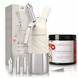 ISI Creative Whip Premium Sahnespender 250ml, Ivory White, aus Edelstahl, inkl. 3 Edelstahltüllen & Magic Texturizer, Sahnespender für Sahne, Dessert & Herzhaftes, Spülmaschinenfest