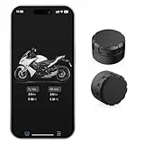 Moman Motorrad TPMS 2 Sensoren Reifendruck-Kontrollsystem mit App, Reifendruck & Temperatur Monitor mit Alarmfunktion, Nur iOS & Android Kompatibel​​
