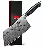 SHAN ZU Küchenmesser aus Pulverstahl, 18 cm Japanisches Hackmesser Kohlenstoffreicher 63 HRC-Stahl Gemüseschneider Professionelles Kochmesser mit 12°-Schärfe und Ergonomischem Pakkaholzgriff