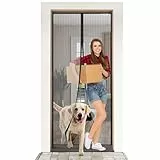 ESMAYULO Fliegengitter Tür 90x190 cm, Magnet Fliegengitter Balkontür, Insektenschutz Der Magnetvorhang Ist Ideal Für Die Balkontür, Kellertür und Terrassentür, Schwarz