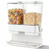 Sinceroduct Müslispender 2er Pack, Cereal Dispenser 3L Große luftdichte Müsli-Speicherkisten, Cornflakes Spender Doppelte Steuerung Trockenkost-Verteiler für Müsli, Reis, Kaffeebohnen