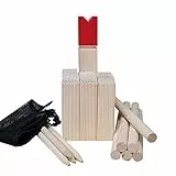 Kubb Spiel Wurfspiel Rasenschach Wikingerspiel Spielzeug Outdoor Schach Holz-Wikinger Wurfspiel für draußen Holz Schach Kegel Spiel aus Skandinavien - Das Geschicklichkeitsspiel