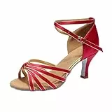 Generisch Cm Hohe Damen-Sandalen Mit Lateinamerikanischem Tanzschuh Knotendekor Schlupfsohle Bequeme Abendschuhe Mit Mittlerem Absatz Für Legere Anlässe Im Innenbereich (42)
