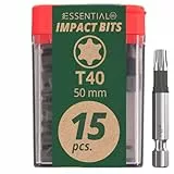 Wiha Essential Impact Bit-Box 15-tlg. I Bit Set T 40, 50 mm (1/4') I Bitbox I Bitsatz für Akkuschrauber I Schlagschrauber Bits in Tic Tac-Box (45611)