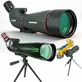 BOSTRON Spektiv 20-60x80 FMC – Wasserdichtes Fernrohr mit Porro-Prisma & 45°-Okular für Vogelbeobachtung Jagd