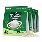 PETKIT Klumpende Katzenstreu Pflanzenbasiert, 9,6 kg,100% Natürlich, Staubfrei, Geruchsneutralisierend, Biologisch Abbaubar, Kein Verkleben, Einfach zu Schaufeln,4X 2,4 kg Beutel