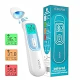 ELERA Ohrthermometer, Baby Fieberthermometer Ohne Kontakt mit 4 Messmodi, Digital, Lautlose Funktion, Schnelle Messung in 1 Sekunde, Präzise und Einfach zu Bedienen