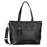 TOM TAILOR Jamila Damen Shopper Umhängetasche Reißverschluss Groß Schwarz