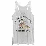 Disney Damen Mickey Dog Fill Lover T-Shirt, Weiß meliert, Mittel
