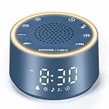 Dreamegg Sound Machine & Wecker – Weißrauschgerät mit 7 Wecktönen, Dimmbarem Nachtlicht (0-100%), für Schlaf, Büro und Reise – Praktisches Geschenk in Marineblau