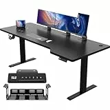 JUMMICO HöHenverstellbarer Schreibtisch 180 x 85 cm L-förmiger Schreibtisch Höhenverstellbar Elektrisch,Ergonomie Gaming Tisch mit Haken (Schwarz)