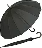 Doppler Regenschirm Natural London, Schwarz (Black), Länge ca. 89 cm, Durchmesser ca. 5 cm