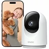 GNCC Überwachungskamera Innen - 2K Kamera Überwachung Innen, 360° WLANkamera Indoor Hundekamera mit APP, Babyphone mit Kamera, Zwei-Wege-Audio, Bewegungserkennung, Nachtsicht, kompatibel mit Alexa
