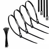Yatrosynth 50 Stück Kabelbinder Wiederverschließbar, UV Beständig Kabelbinder lang Set, 300mm x 4.8mm, für Kabelmanagement, Gartenarbeit, Wohnen - Schwarz