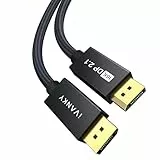 IVANKY DisplayPort Kabel 2.1 3M 80Gbps, 16K/10K/8K@60Hz, 4K@240Hz/165Hz/144Hz, 2K@240Hz/165Hz/144Hz, DP Kabel 2.1 Kompatibel mit HDR10, FreeSync, G-Sync, DSC1.2, für Gaming Monitor Grafikkarte