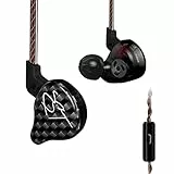 CCA KZ ZST Bunte In-Ear-Kopfhörer 1BA 1DD Dual-Treiber, kabelgebunden, HiFi, ergonomische Gaming-Ohrhörer mit 2-poligem abnehmbarem Kabel für Singer Audiophile DJ-Schwarz mit Mikrofon