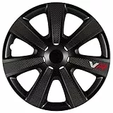 AutoStyle Radkappe 14' Zoll Radzierblenden Satz Radblende schwarz/carbon PP 5154B