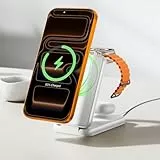 iVANKY für iPhone 17/16/15/14/13/12 Pro Max 3 in 1 Faltbare Wireless Ladestation Charger für Magsafe Magnetladegerät, Induktive Kabellose Ladegerät Schnellladung für iPhone/Apple iWatch Ultra/AirPods