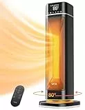 Heizlüfter Energiesparend,1800W Raum Leise Heizung Elektrisch für Home Low Energy,80°Oszillierend,3 Modi Tragbare Keramik Heizlüfter mit Thermostat,12H Timer, für Indoor