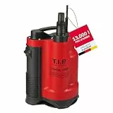 T.I.P. Schmutzwasser Drainage Tauchpumpe (Schächte ab 22 x 22 cm, 13.000 l/h Fördermenge, 9 m Förderhöhe, 0,9 bar Druck, 750 W, integrierter Schwimmer, vertikaler Pumpenausgang) I-Compac 13000, 30191