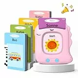 Sprechende Lernkarten Deutsch Sprechende Lernkarten Kinderspielzeug Ab 2 3 4 5 6 Jahre Sprachförderung Für Kinder Für Jungen Mädchen 112 Blätter 224 Wörter Lernspielzeug Deutsch Lernen(Rosa)