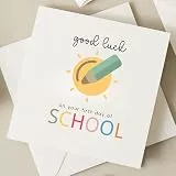TEEMI - Karte zum ersten Schultag, Glückskarte, 1. Schultag, Schulanfangsgeschenk, Schulanfangskarte, Schulanfangskarte, Schulkarte