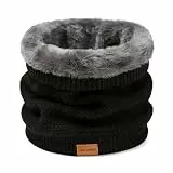 JazRvr Schlauchschal Kinder Erwachsene Universal Loop Schal, Winddichter Wärmeschutz für Outdoor Aktivitäten, Bequemer Fleece Halstuch mit Einheitsgröße für Winter Sport und Alltag