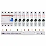 ABB 1x FI F204A-40/0,03 + 8x ABB LS-Schalter S201-B16 + 1x PS3/12+FI Fix Sammelschiene