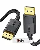 Silkland 54Gbps DisplayPort Kabel 2.1 2M [VESA-Zertifiziert] DP54, [8K@165Hz, 4K@480Hz 360Hz 240Hz] DP Kabel 16K, HDR10 FreeSync G-Sync DisplayPort 2.1 Kabel für Gaming-Monitor 360Hz, PC, 5090 7900XTX