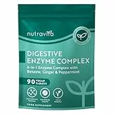 Nutravita Verdauungsenzyme Komplex - 90 vegane Tabletten - mit Amylase, Laktase, Lipase, Bromelain, Ingwer und Pfefferminze - Digestive Enzyme für die Darmgesundheit - 3-Monats-Vorrat