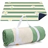 LARUTAN Picknickdecke 200x200 cm, wasserdicht & waschbar, Faltbare Stranddecke mit Tragegriff, Outdoor Decke für Strand, Camping, Park & Picknick, Provence
