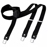 DonDon Hosenträger Herren schwarz schmal 2,5 cm - Extra starke Clips für Anzug - Hosenträger Herren extra stark - Ideal für Männer oder Damen Rockabilly Suspenders