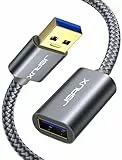 JSAUX USB 3.0 Verlängerung Kabel 1M, USB A Stecker auf A Buchse Nylon Verlängerungskabel 5Gbps Superschnelle mit Vergoldeten Kontakte Kompatibel mit Kartenlesegerät,Tastatur, Drucker, Scanner, Kamera