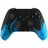 eXtremeRate Front Gehäuse Case für Xbox Series X&S Controller, Vorderseite Hülle faceplate Cover Skin Shell Zubehör für Xbox Core Controller-Blaue Flamme