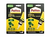 Pattex Spezialkleber Textil, Textilkleber für verschiedene Textilien mit hoher Haftfestigkeit und spurenfreier Trocknung, wasch- und bügelbeständig, 2x20g